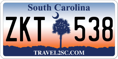 SC license plate ZKT538