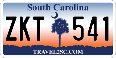 SC license plate ZKT541