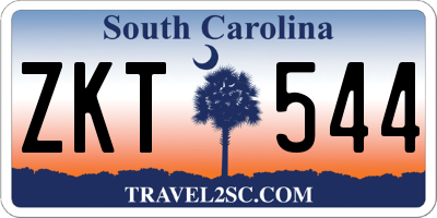SC license plate ZKT544