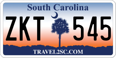 SC license plate ZKT545