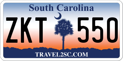 SC license plate ZKT550