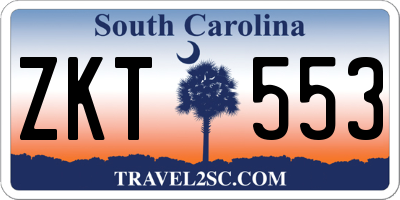 SC license plate ZKT553