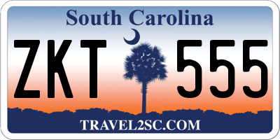 SC license plate ZKT555