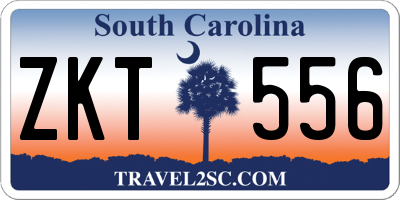 SC license plate ZKT556