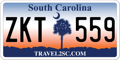 SC license plate ZKT559