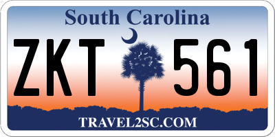SC license plate ZKT561