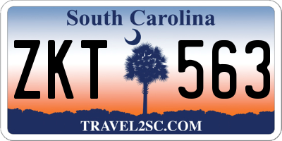 SC license plate ZKT563