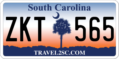 SC license plate ZKT565