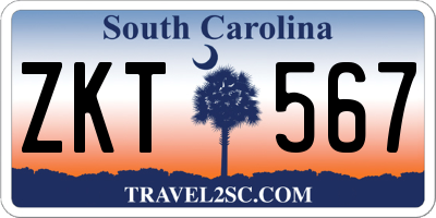 SC license plate ZKT567