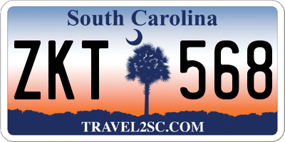 SC license plate ZKT568
