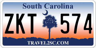 SC license plate ZKT574