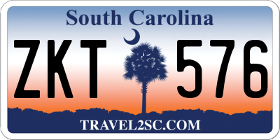 SC license plate ZKT576
