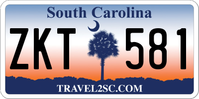 SC license plate ZKT581