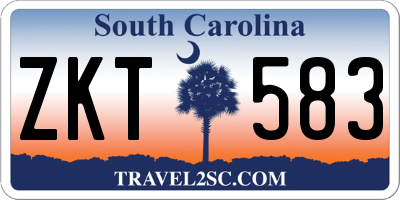 SC license plate ZKT583