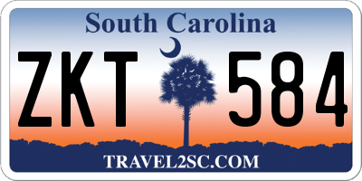 SC license plate ZKT584