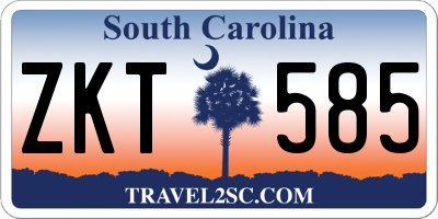 SC license plate ZKT585