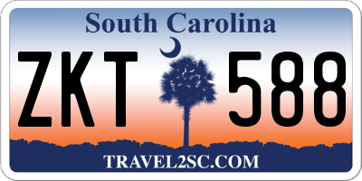 SC license plate ZKT588