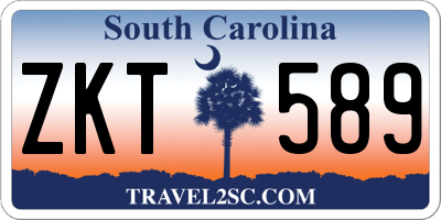 SC license plate ZKT589