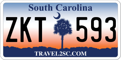 SC license plate ZKT593