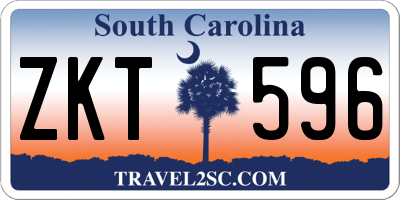 SC license plate ZKT596