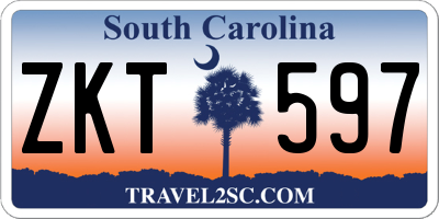 SC license plate ZKT597