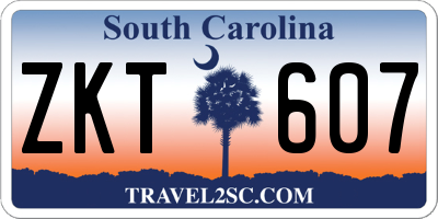 SC license plate ZKT607