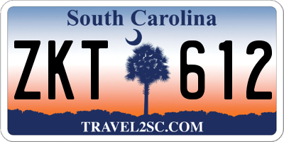 SC license plate ZKT612