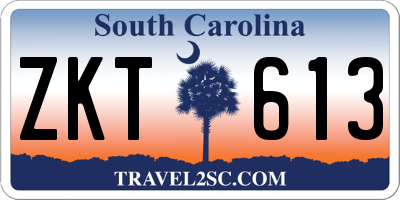 SC license plate ZKT613
