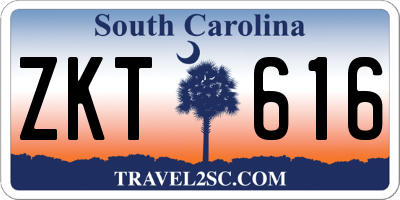 SC license plate ZKT616