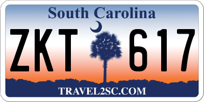 SC license plate ZKT617