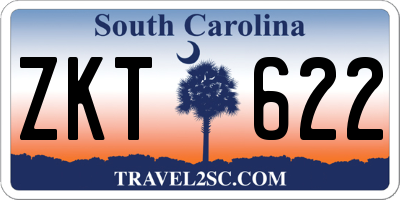 SC license plate ZKT622