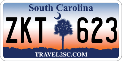 SC license plate ZKT623