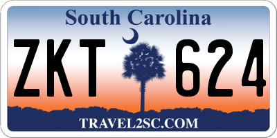 SC license plate ZKT624
