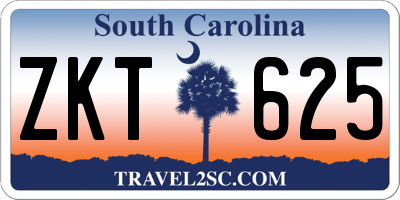 SC license plate ZKT625