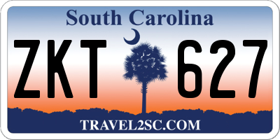 SC license plate ZKT627
