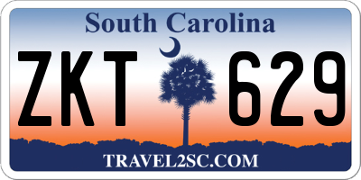 SC license plate ZKT629