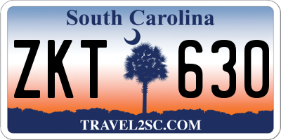 SC license plate ZKT630