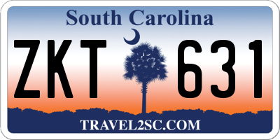 SC license plate ZKT631