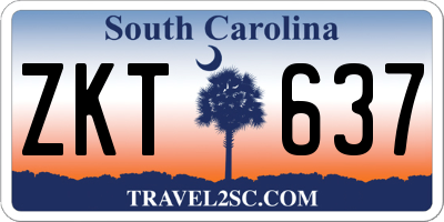 SC license plate ZKT637