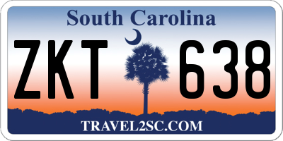 SC license plate ZKT638