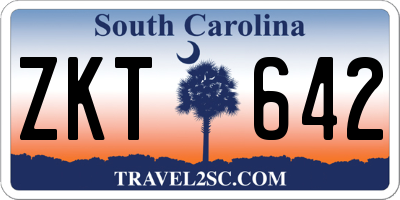 SC license plate ZKT642