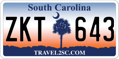 SC license plate ZKT643