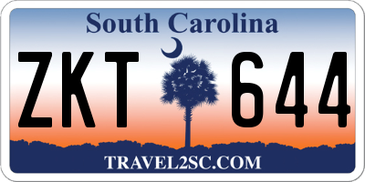 SC license plate ZKT644