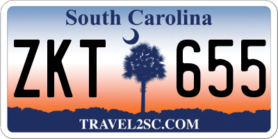 SC license plate ZKT655