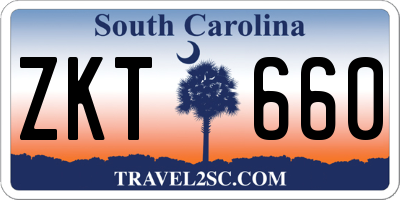 SC license plate ZKT660