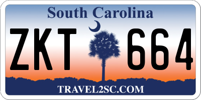 SC license plate ZKT664