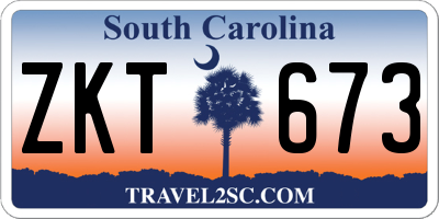 SC license plate ZKT673