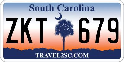 SC license plate ZKT679