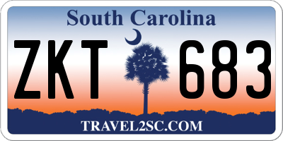 SC license plate ZKT683