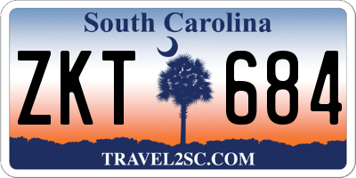SC license plate ZKT684